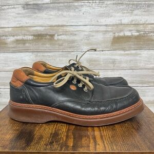 Fluchos Men’s Black Leather Low Top Sneaker Shoes Size 42 / 9